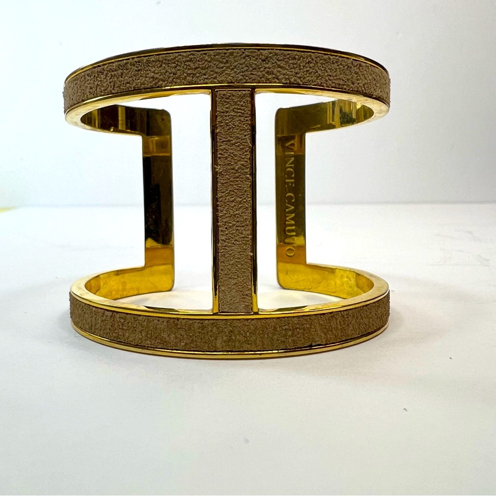 Vince Camuto Gold & Suede Cuff Bracelet